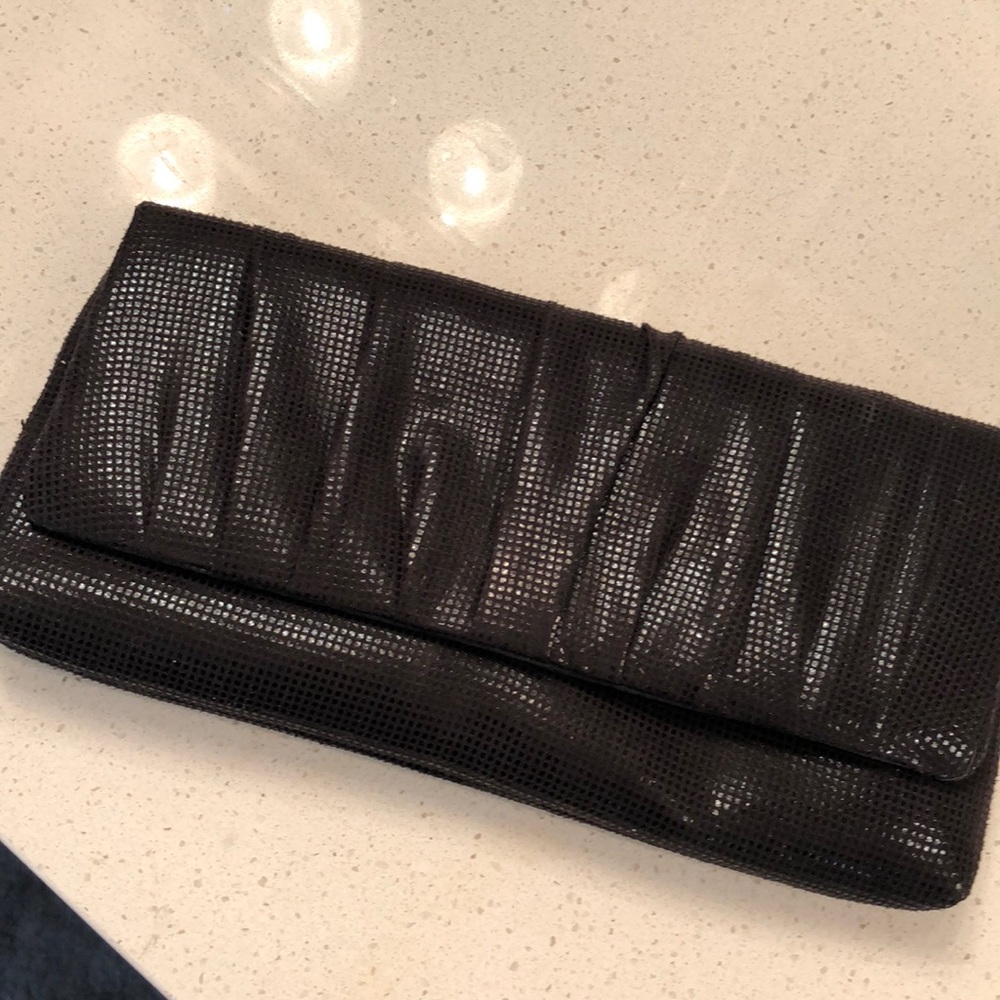 Black clutch handbag